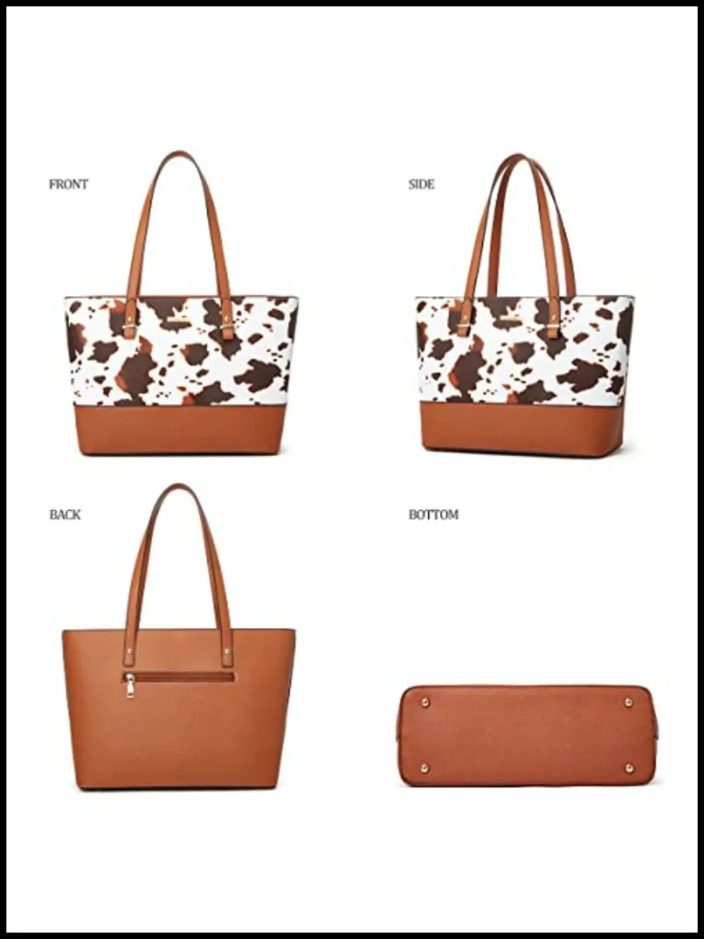 Faux Leather Satchel Tote Handbag Set with Wallet Clutch Card Holder